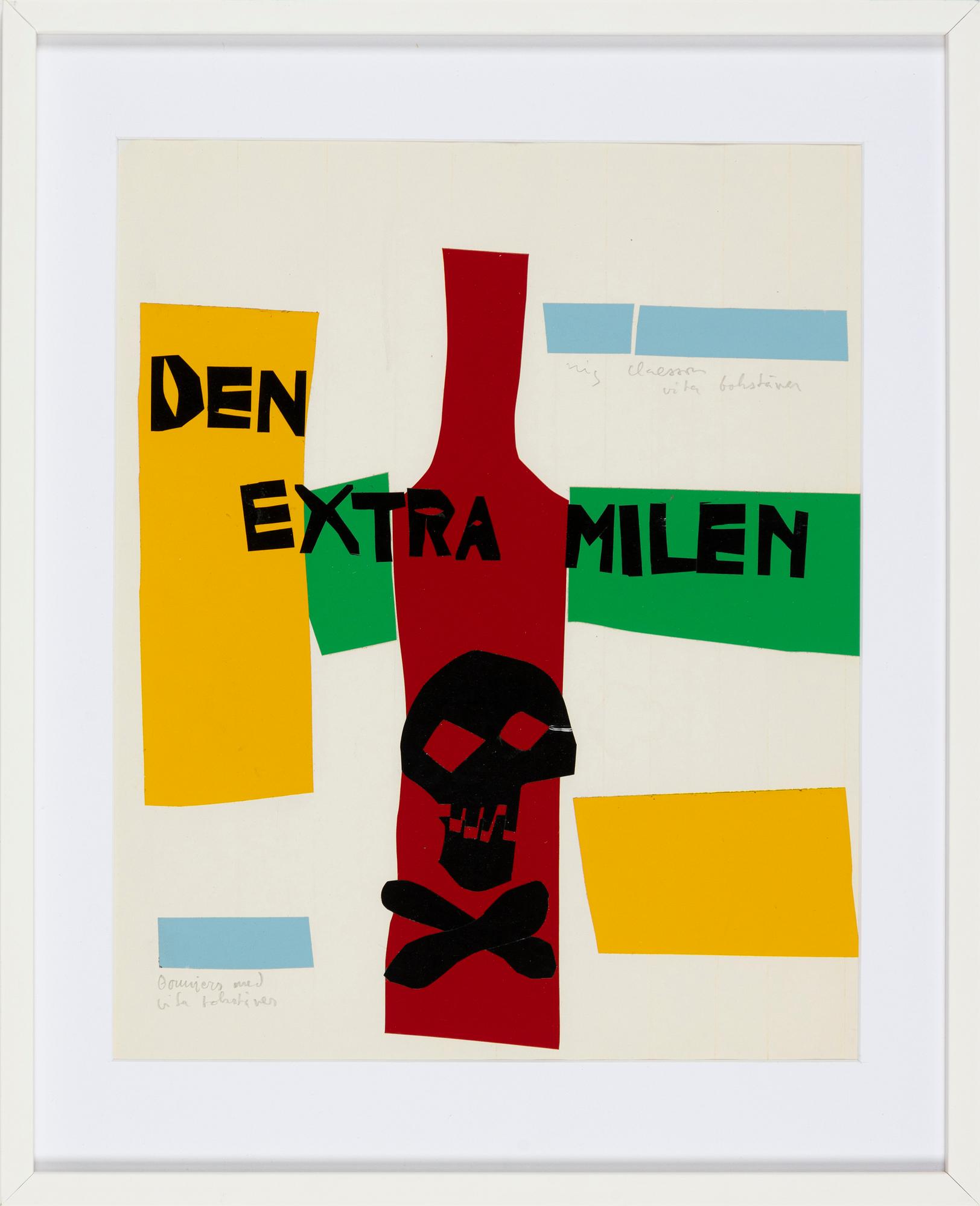 Stig Claesson, rejected cover for the book "Den extra milen".