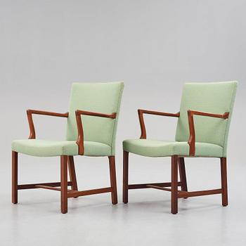 HANS J WEGNER, a pair of model "A422" chairs for Plan Møbler, Denmark 1940's.