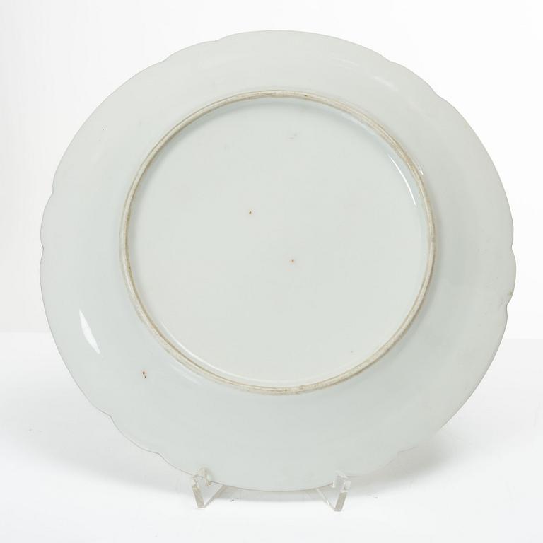 A group of three armorial dinner plates, presumably France, late 19th century.