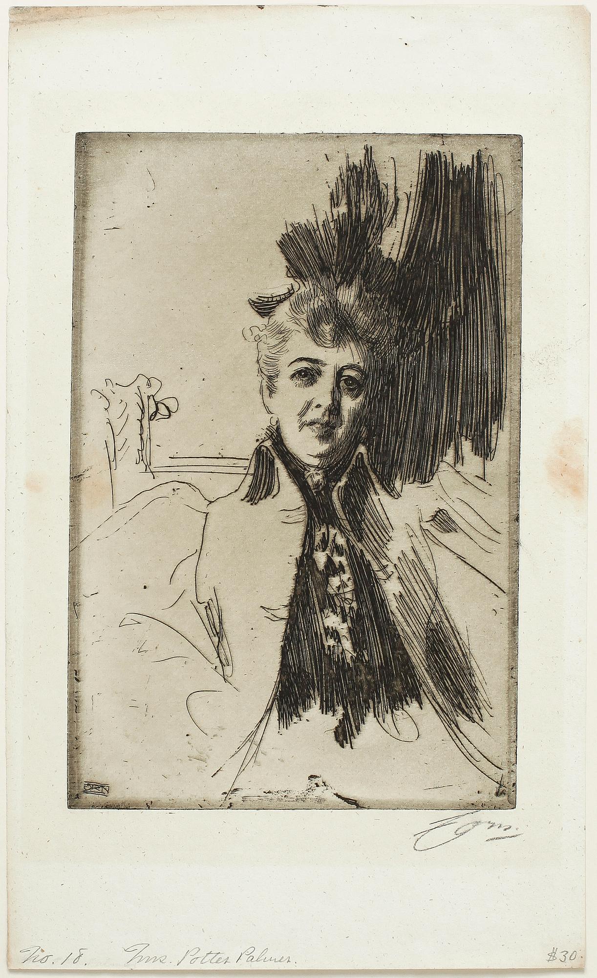 ANDERS ZORN, etsning, utförd 1896, signerad med blyerts.