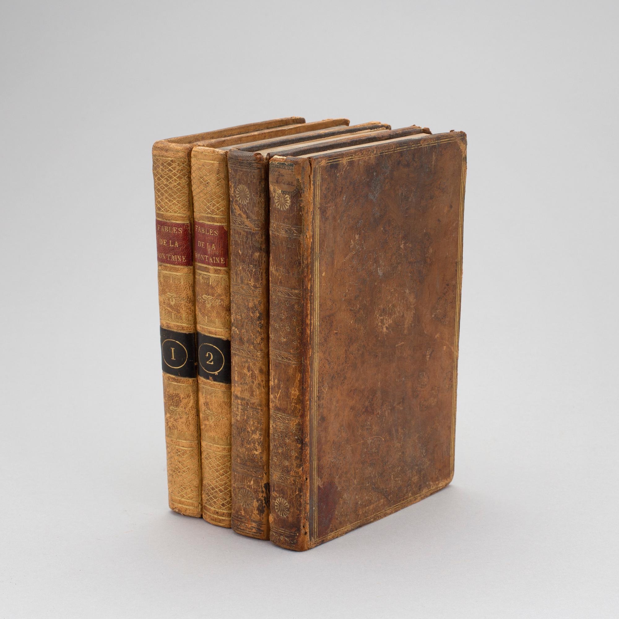 BOOKS: Fables de la Fontaine, 2 volS, 1818.  Histoire de la Guerre de Trente Ans, 2 volS, 1803.
