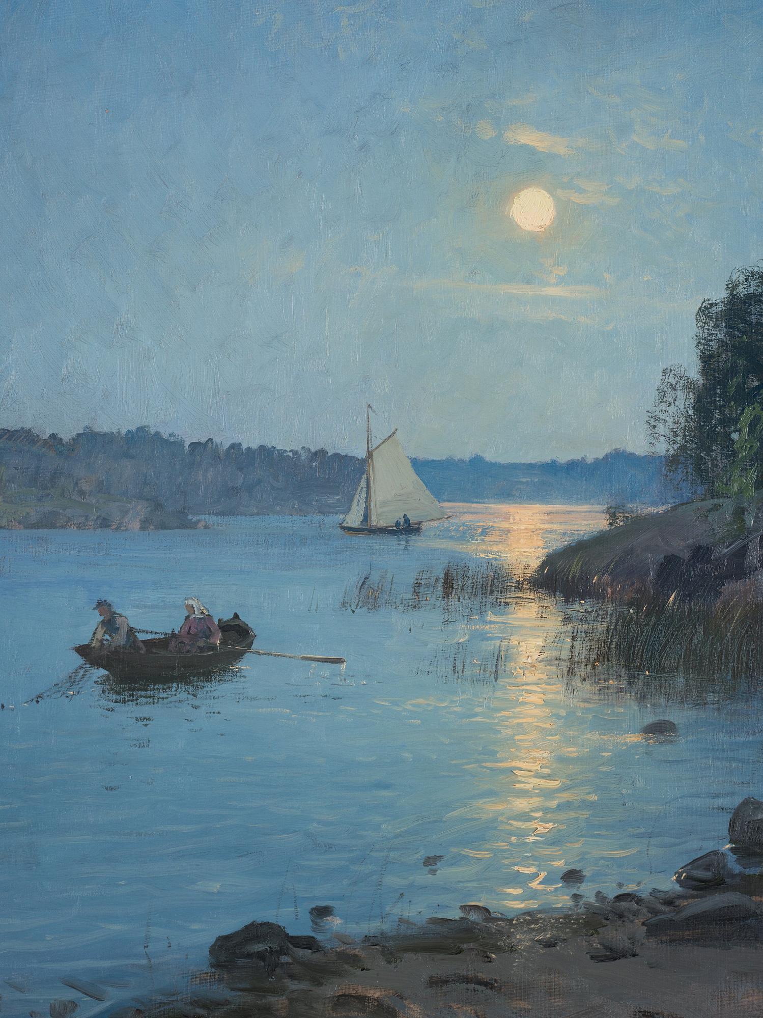 Alfred Bergström, "Sommarkväll" (Evening landscape).