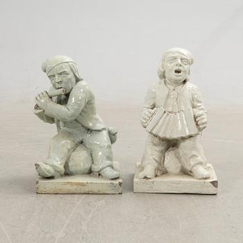 Garden figures, 2 pcs., stoneware, Höganäs according to information, early 20th century.