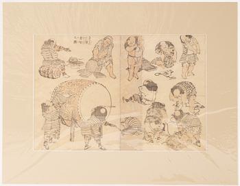 Katsushika Hokusai, after, ten woodblock prints, Japan.