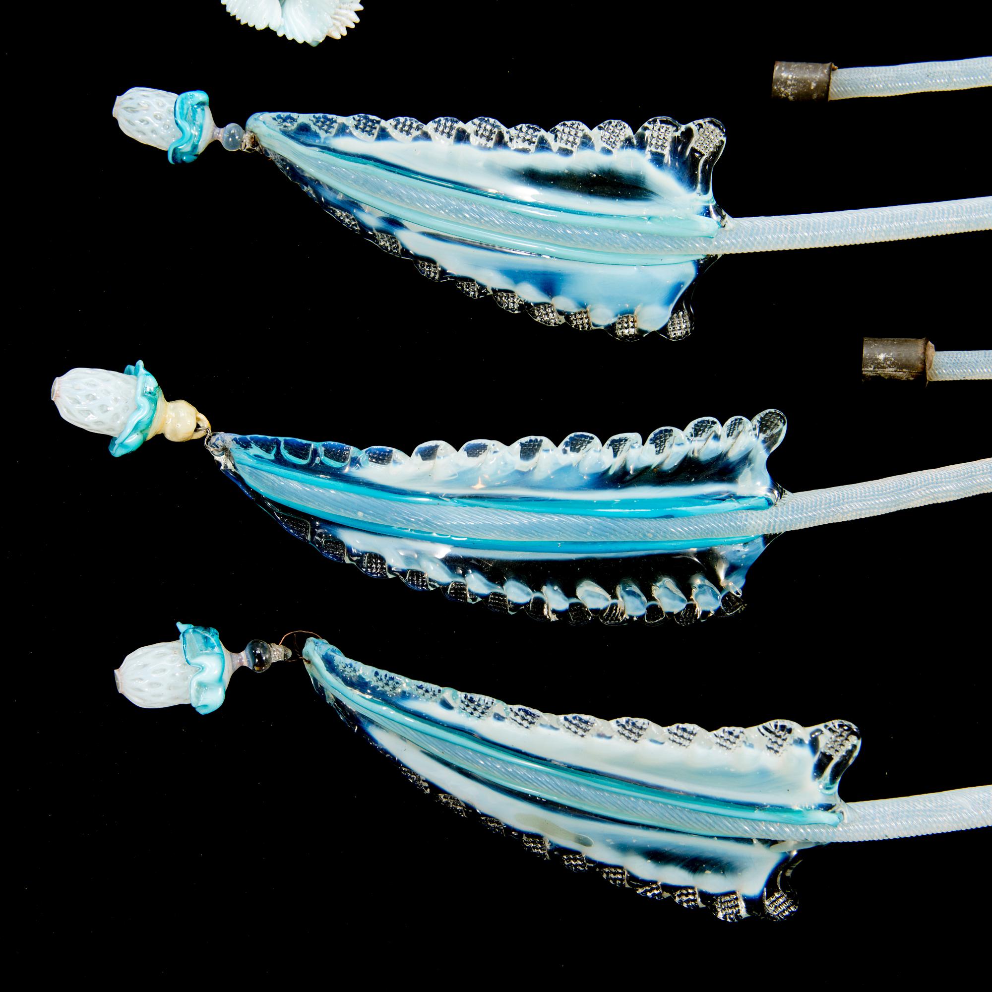 A c. 31-piece set of mid-19th Century Italian Murano chandelier glass spare parts.