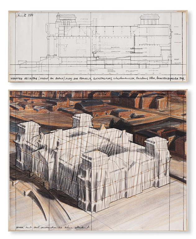 Christo & Jeanne-Claude, "Wrapped Reichstag (Project for Berlin)".