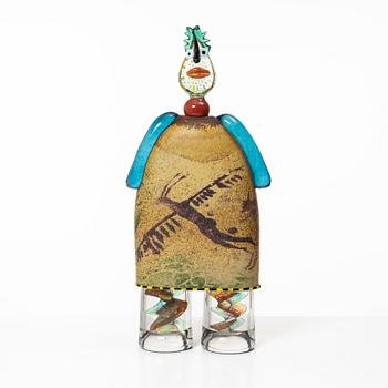 Kjell Engman, a unique glass sculpture, signed, Kosta Boda, 1994.