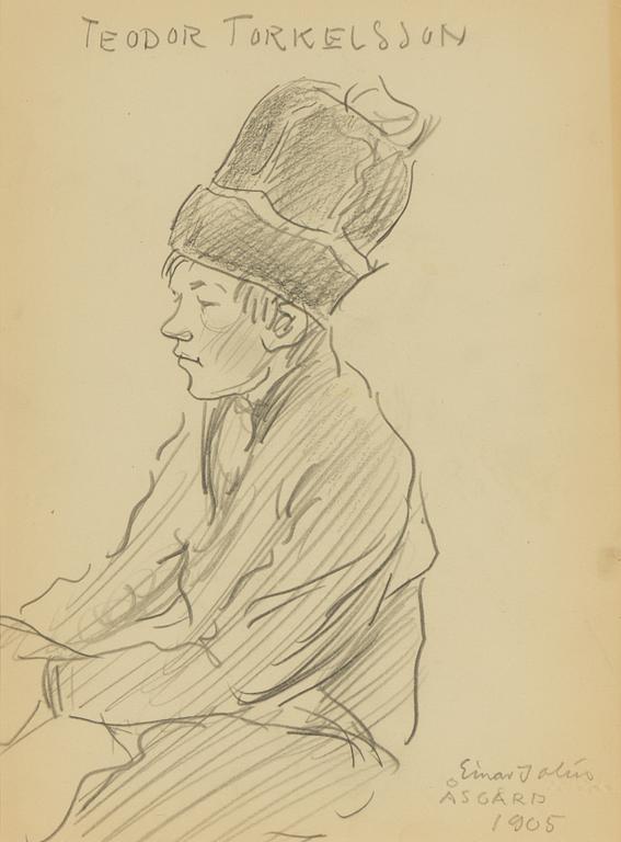 Einar Jolin, "Teodor Torkelsson" Portrait of a Lady verso.