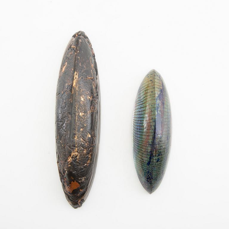 Bertil Vallien, sculpture, 2 pcs, glass, Kosta Boda.