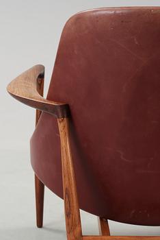 A pair of Ib Kofod Larsen 'Elisabeth' easy chairs, Christensen & Larsen, 1950's-60's.