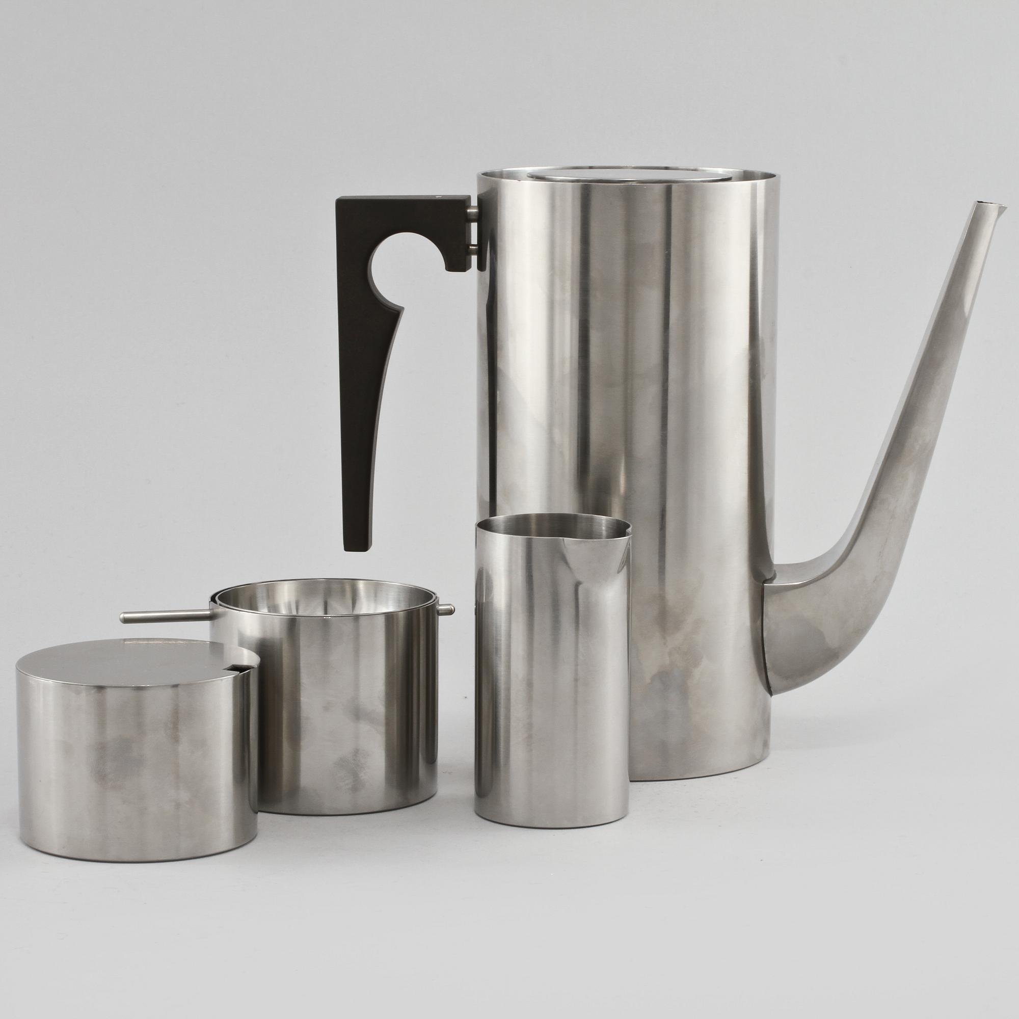 SERVISDELAR, 4 st, rostfritt stål, "Cylinda Line", Arne Jacobsen, Stelton, Danmark, 1900-talets andra hälft.