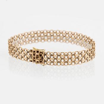 Armband, x-länk, 14K guld.