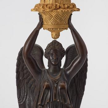 A pair of Empire early 19th century five-light candelabra by Pierre Chibout.