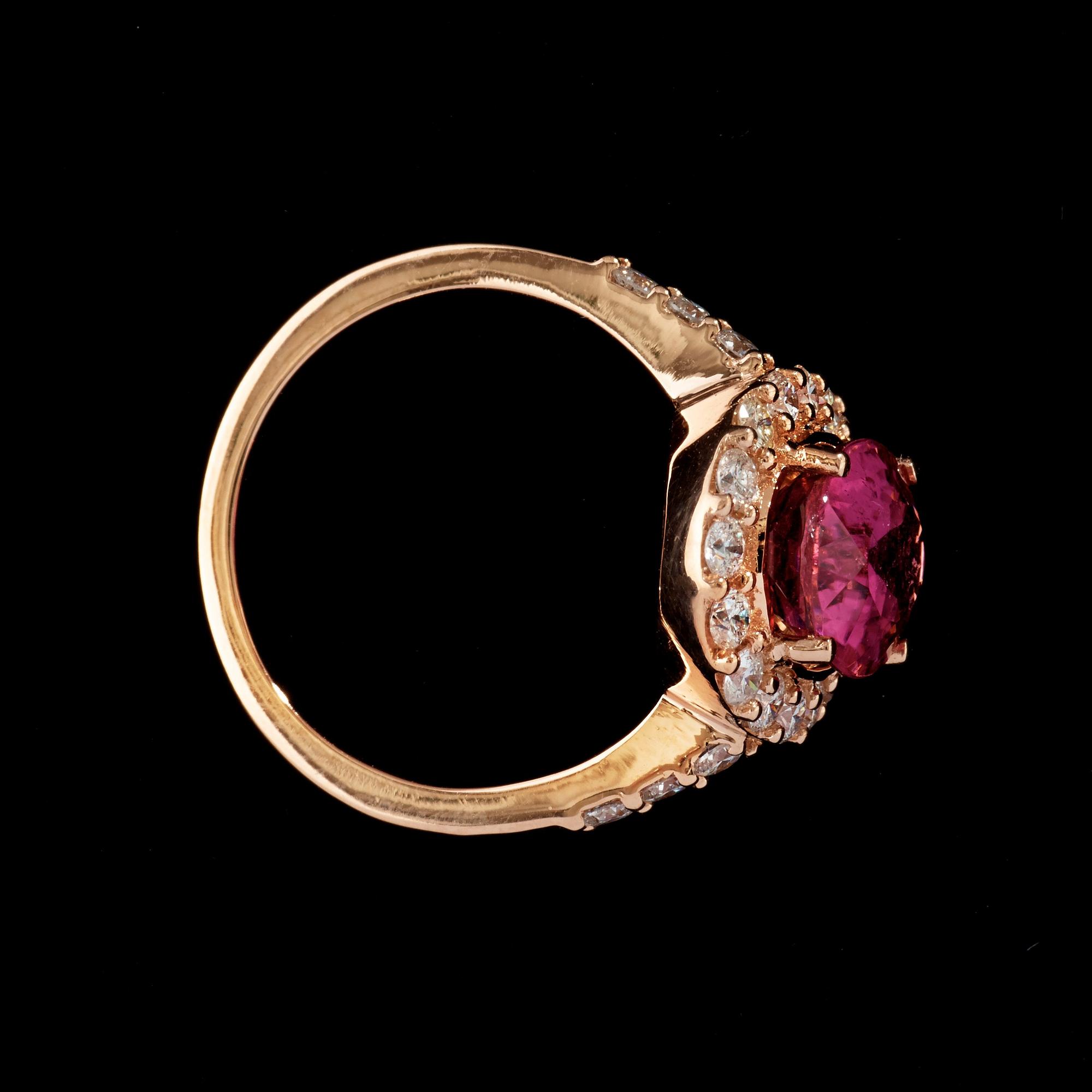 RING, turmalin 3.07 ct samt briljantslipade diamanter totalt 0.87 ct.