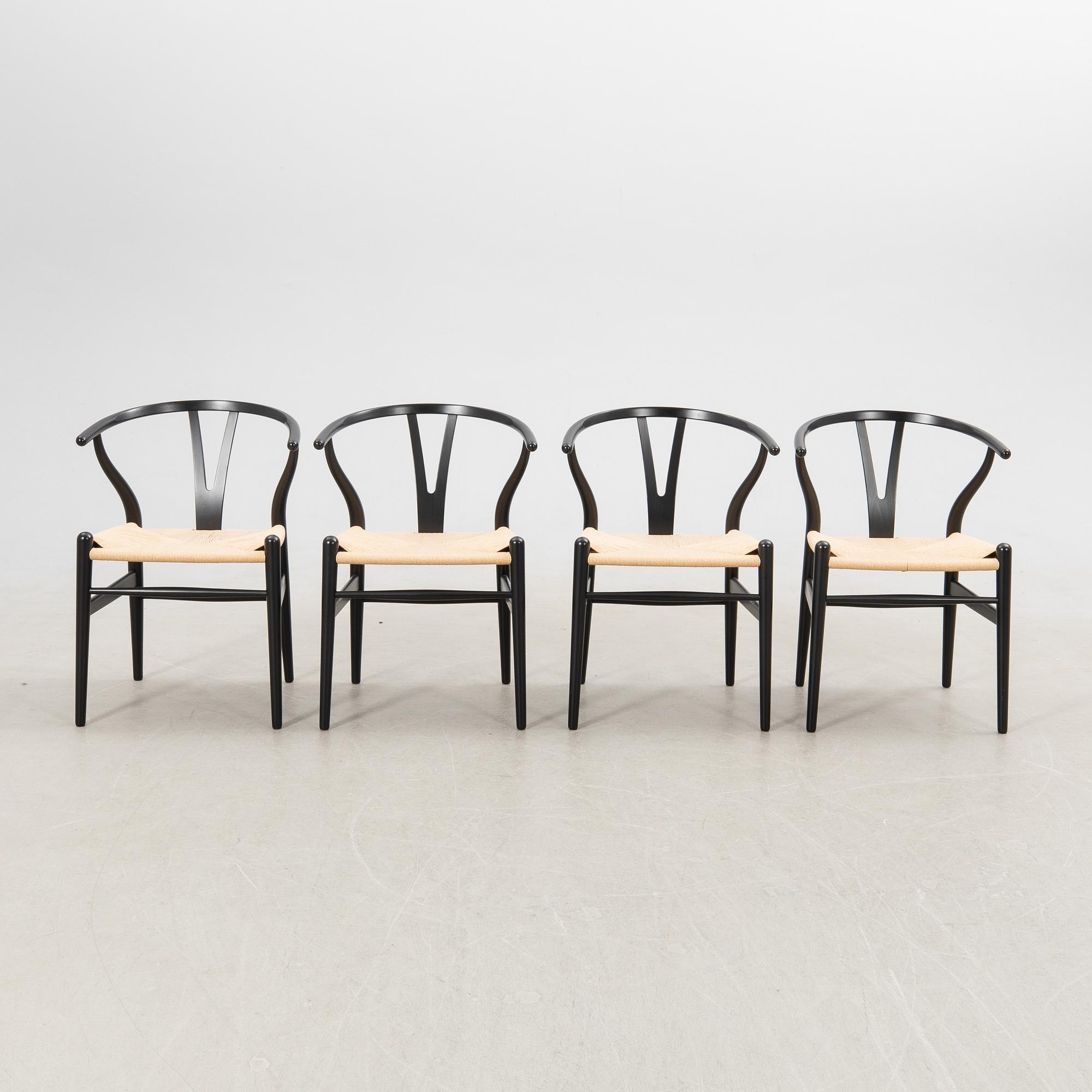 Hans J. Wegner, stolar, 8 st., "Y-stolen", modell CH-24, Carl Hansen & Søn, Danmark.