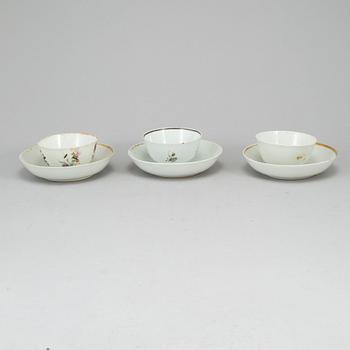 Six cups with saucers, China, Qing dynasty, Qianlong (1736-95).