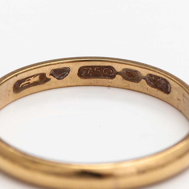 Ring, 18K guld. Auran Kultaseppä. Åbo 1956.
