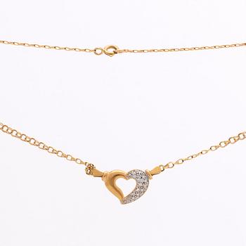 NECKLACE and BRACELET 18K gold w single-cut diamonds, total weight 10,4 g.