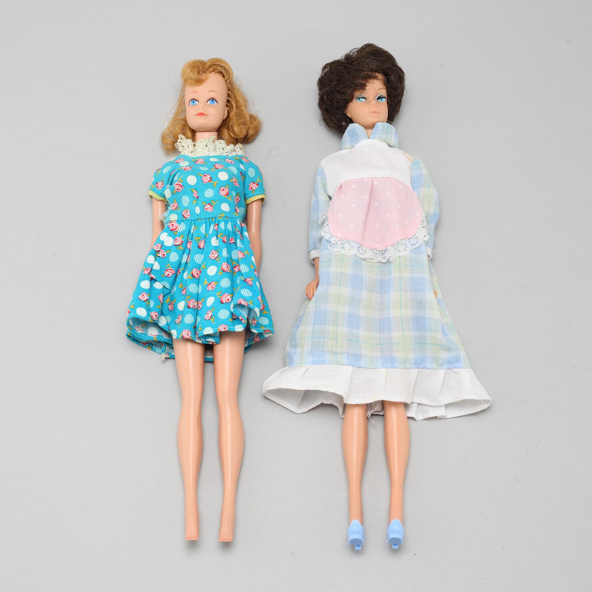 Two Barbie dolls from Mattel, 1968.