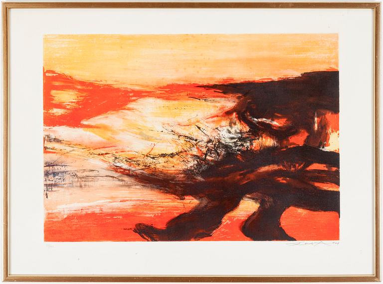 ZAO WOU-KI, aquatint in colors. Signed and dated 74. Numbered 73/100.