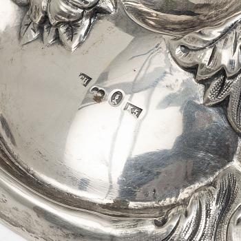 Christian Hammer, a silver liophane-screened reading-candlestick, Stockholm 1864.
