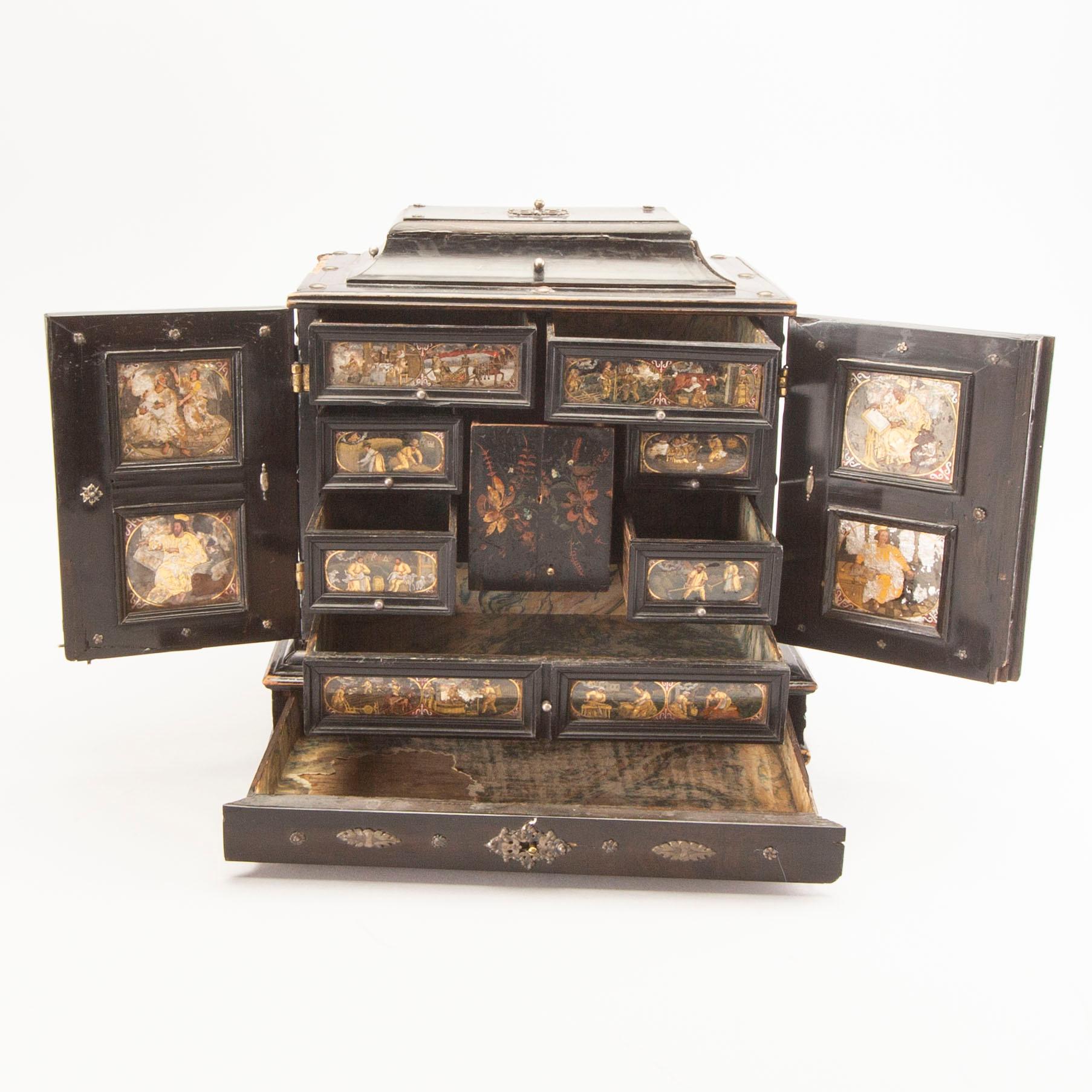 A Baroque/Baroque-style miniature cabinet 18/19th century.