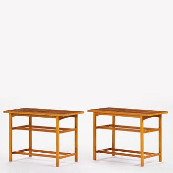 Josef Frank, a pair of side tables, model B 2184, Firma Svenskt Tenn, Sweden, mid-20th century.