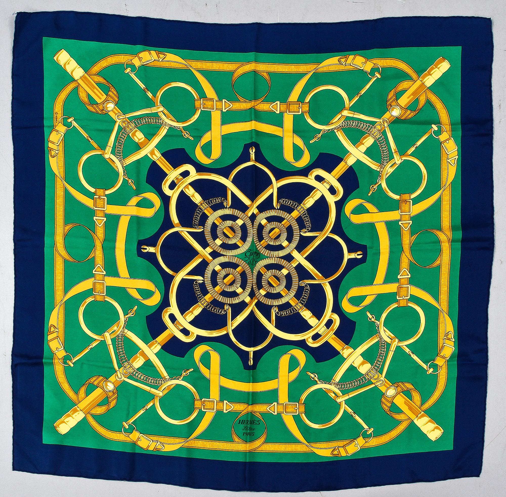 SCARF, siden, "Eperond'or", design Henri D'origny, Hermès, Paris.
