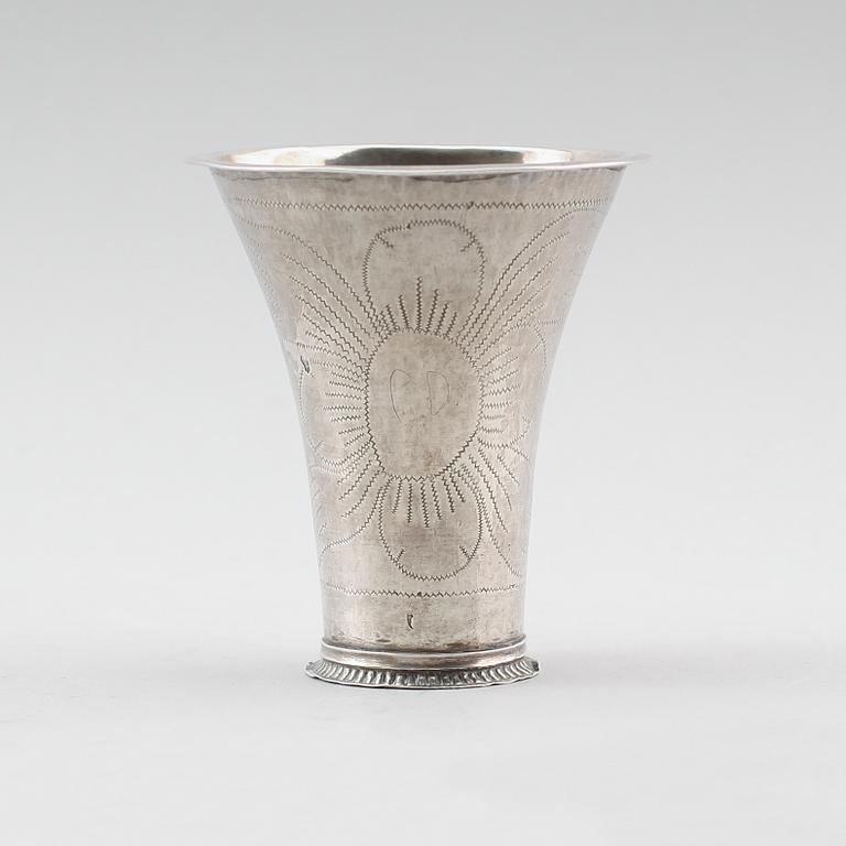 BÄGARE, silver, ISL, 1700-/1800-tal. Vikt ca 48 g.