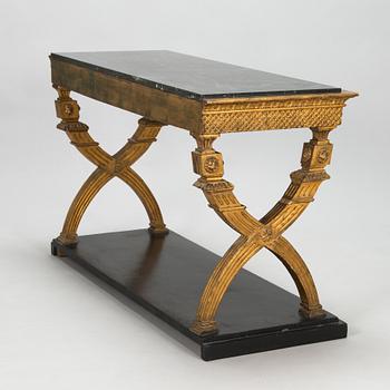 A late Gustavian bronzed console table from circa 1800.