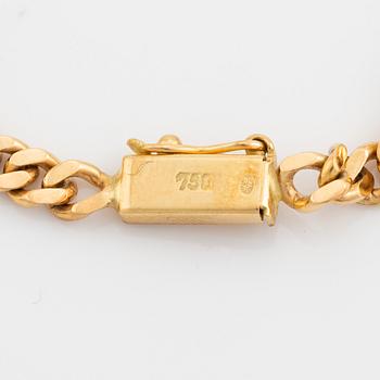 18K gold and small eight cut diamond necklace and bracelet.
