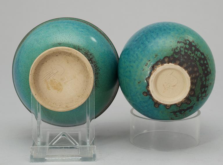 A Stig Lindberg stoneware vase and bowl, Gustavsberg Studio 1958-59 and 1963.