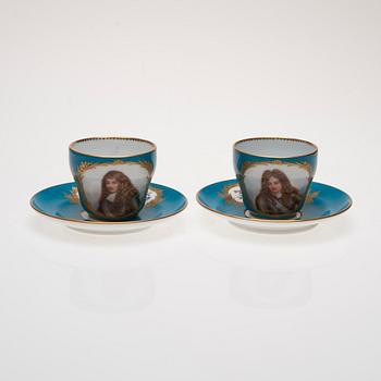 TETE-A-TETE, 6 delar, porslin, Sèvres-liknande märke.