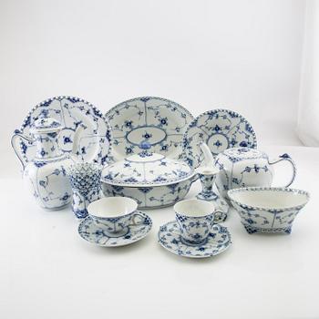 Service approx. 57 pcs "Musselmalet" full lace and half lace Royal Copenhagen Denmark porcelain.