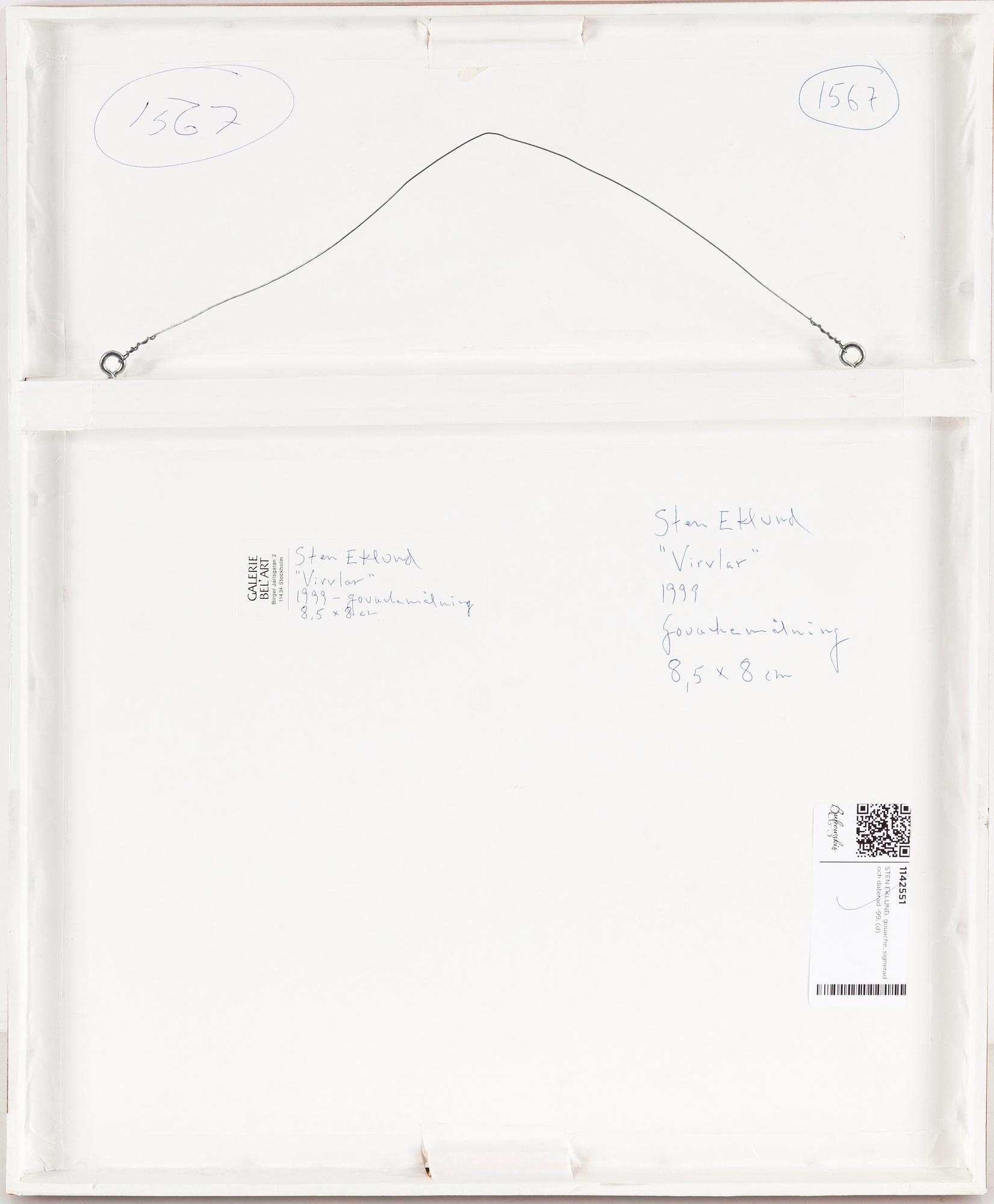 STEN EKLUND, gouache, signerad och daterad -99.