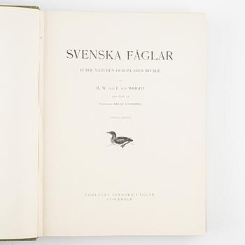 Bröderna von Wright, bokverk, 3 band, "Svenska fåglar", samt bokverk "Svenske foglarna" av Carl.J.Sundevall.