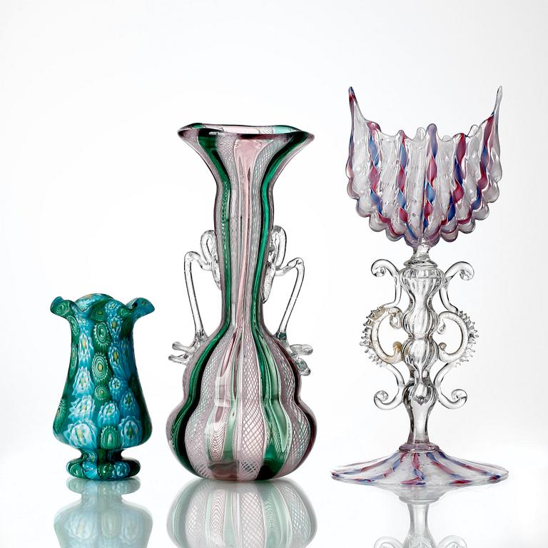 PARTI GLAS, 3 delar,  Venini Murano, Italien, 1900-talets andra hälft.