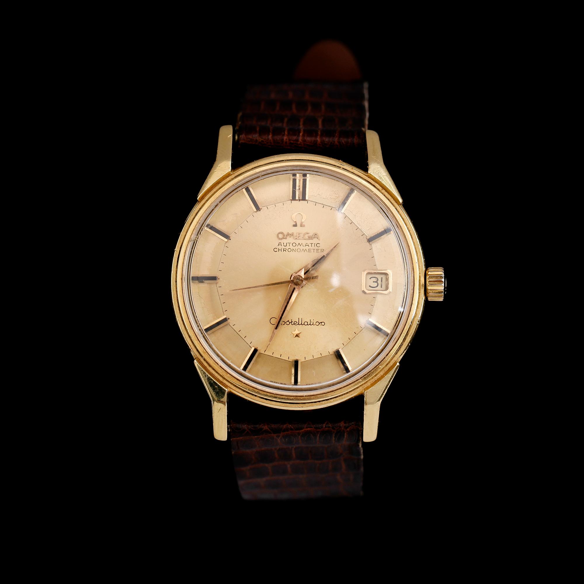 ARMBANDSUR, 18 K guld, Omega, Automatic Chronometer, Constellation.