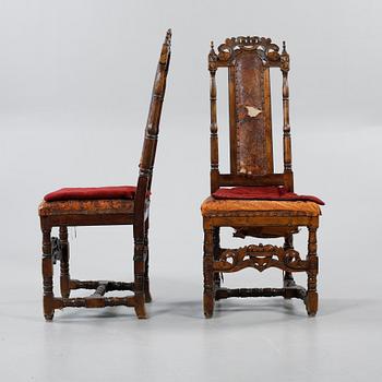 STOLAR, 2+2 st, sk "Crown chairs", barockstil, 1800-talets slut.