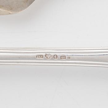 Skedar, 8 st, silver, Sverige 1800-tal.