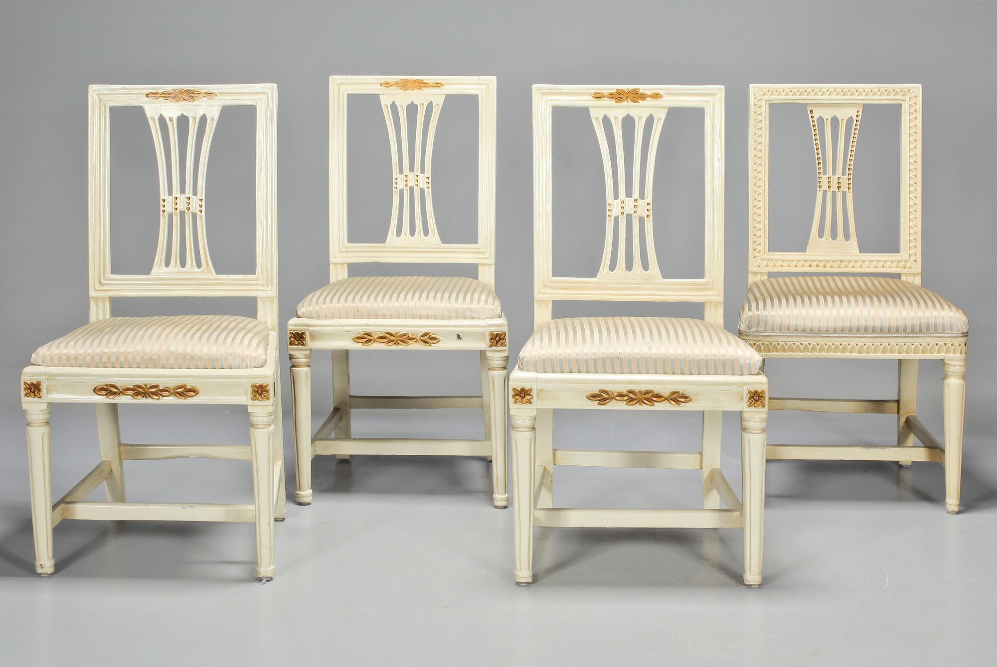 STOLAR, 3+1, gustavianska, omkring sekelskiftet 1800.