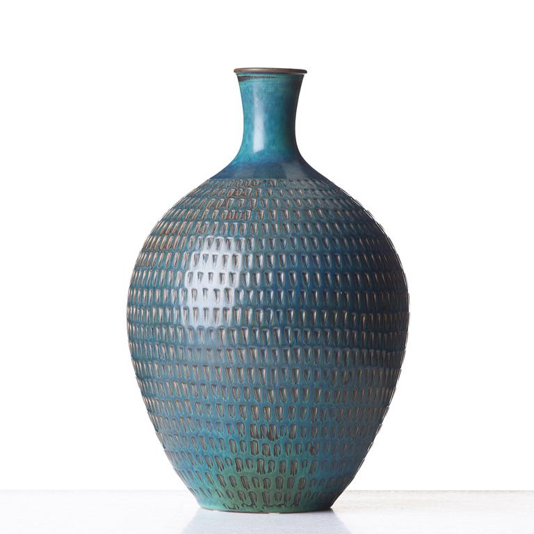 Stig Lindberg, a stoneware vase, Gustavsberg studio, Sweden 1958-59.