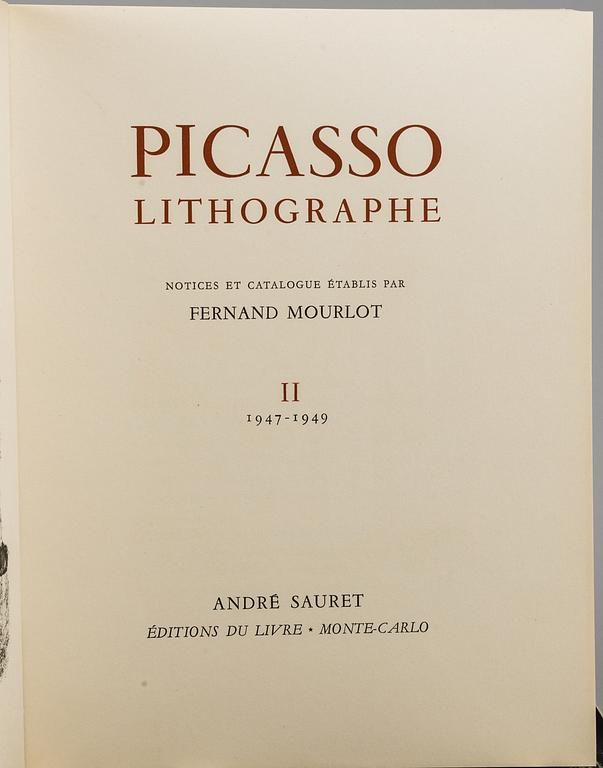 Five Pablo Picasso books, Georges Bloch, "Picasso", vol I-II and "Picasso Lithographe II-IV.