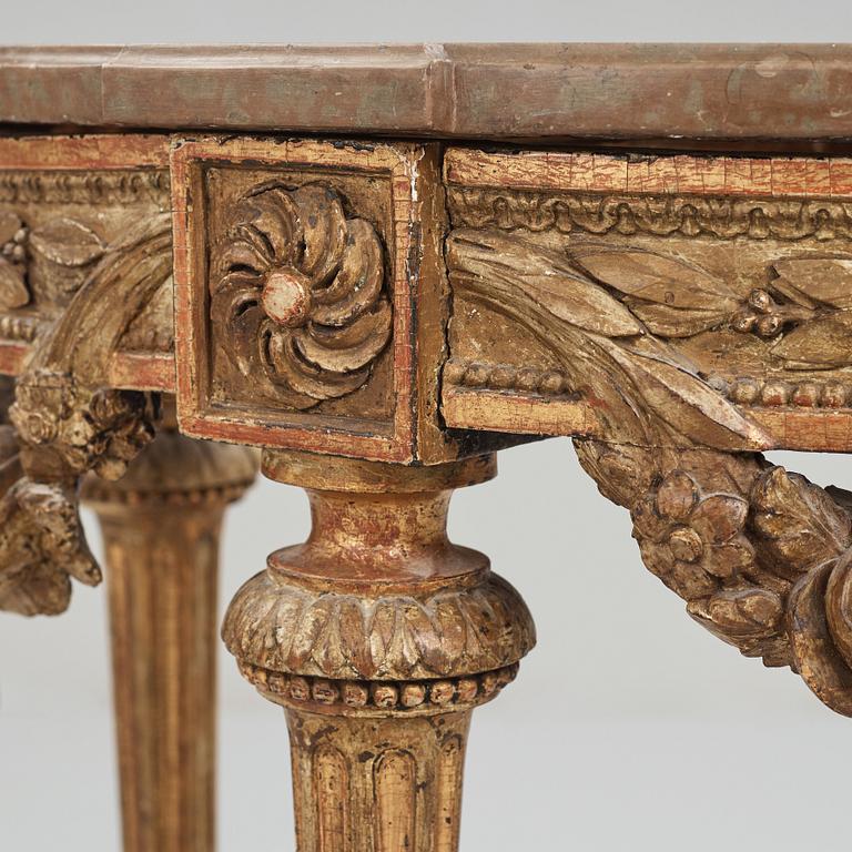 A Gustavian late 18th century console table.