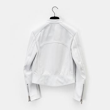Balenciaga, a white leather jacket, size 34.