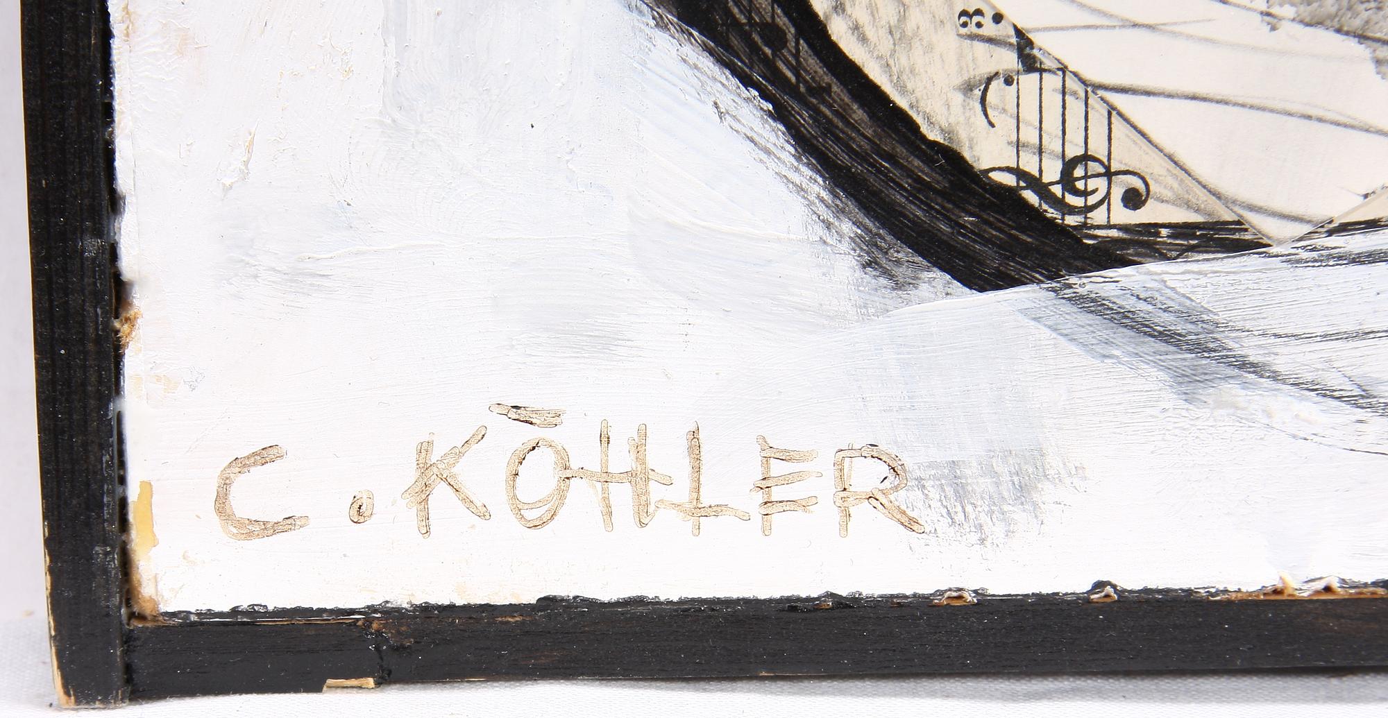 CARL KÖHLER, blandteknik/collage, sign.