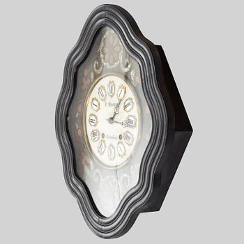 A French wall clock, F. Menant, Chateaubourg, late 19th Century.