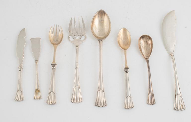 A Portuguese Silver Cutlery,  post 1933, 833 silver (143 pieces).