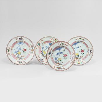 TALLRIKAR, 4 st, porslin, Kina, 1700-tal.