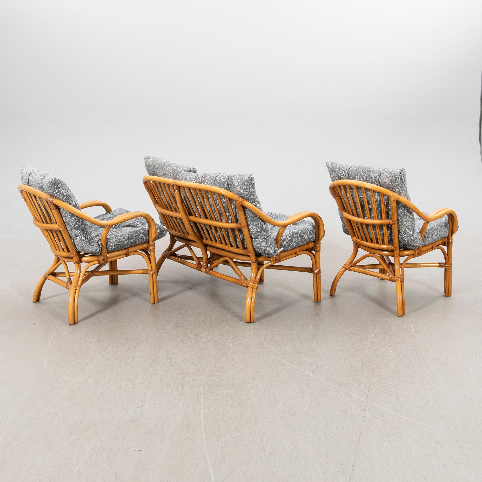 Möbelgrupp, 4 delar, rotting, 1900-talets senare del.